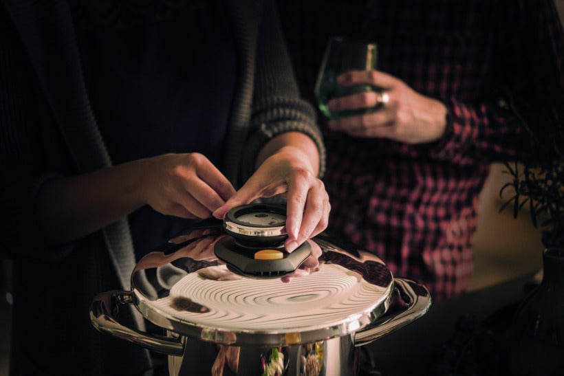 Visiotherm aufsetzen auf den AMC Deckel beim AMC Topf